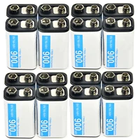 2 24pcs 9v 900mah rechargeable cell durable battery pps black nimh block power