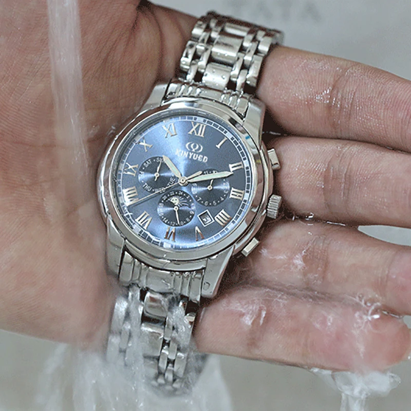 Механические Мужские часы KINYUED Moon Phase Tourbillon от ведущего бренда Роскошные