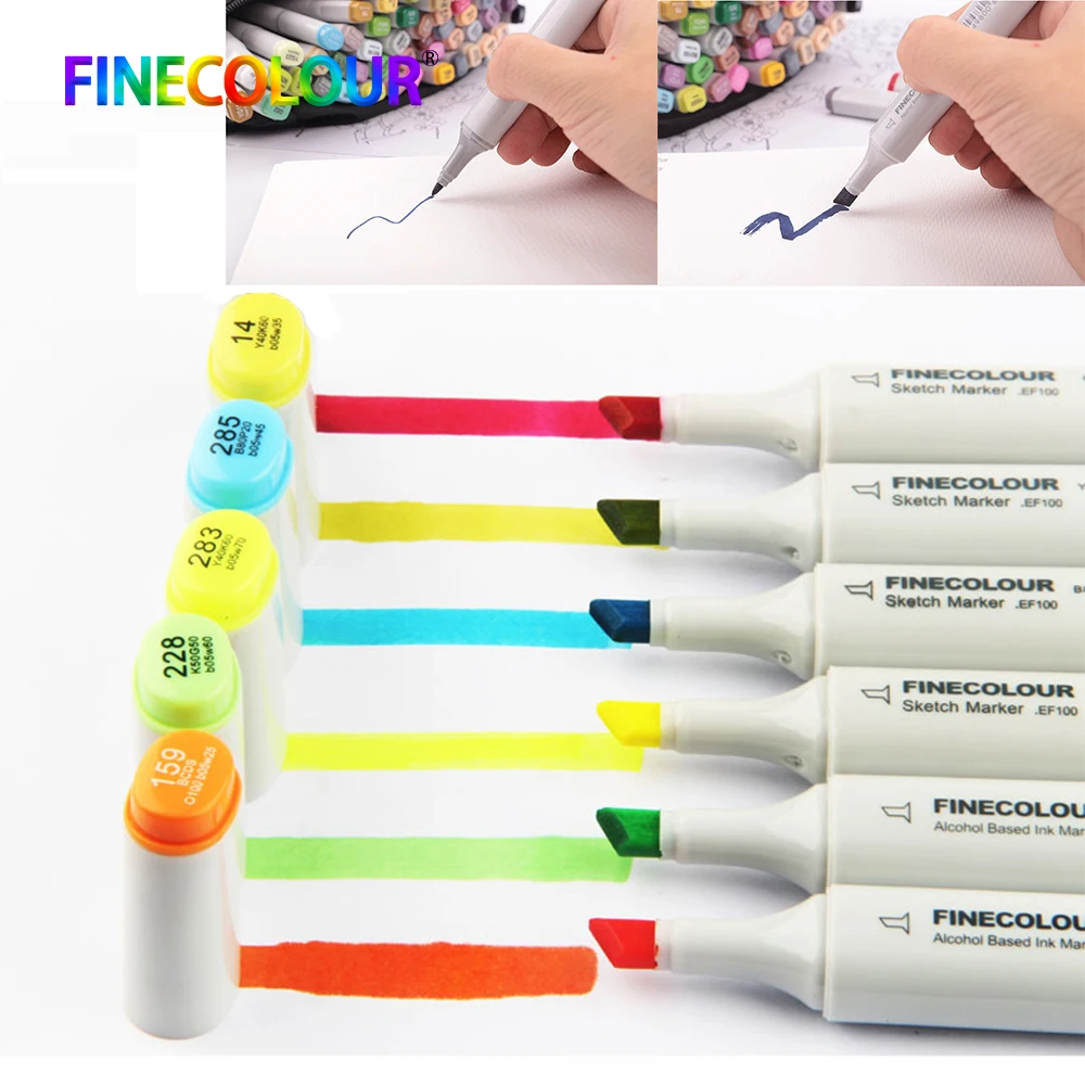 Finecolour EF100 3 шт. набор ручек для набросков, Цвет Архитектура школьная на спиртовой основе Manga маркер Цвет es Маркер для белой доски для рисования