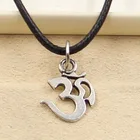 Новый Прочный черный чокер из искусственной кожи для йоги Om Cord Charm DIY ожерелье с кулоном в ретро-стиле цвет