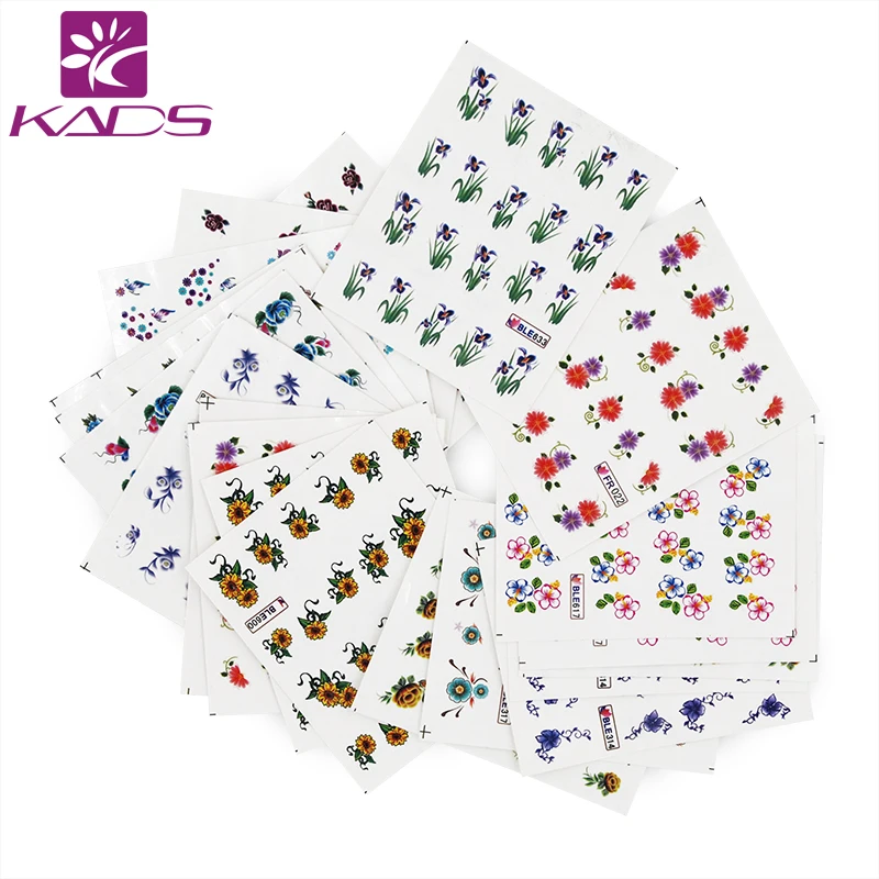 KADS Новый 50 шт./компл. Стильный Ногтей Самоклеющиеся Наклейки 3D Nail Art Передача