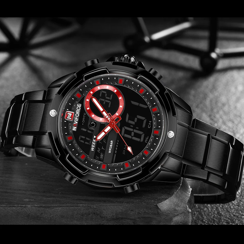 Мужские часы лучший люксовый бренд NAVIFORCE мужские спортивные кварцевые цифровые