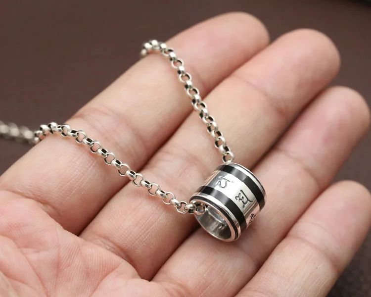 100% 925 Silver Tibetan Six Words Proverb Bead Pendant Buddhist OM Mani Kuanyin Buddha Mantra Good Luck | Украшения и аксессуары