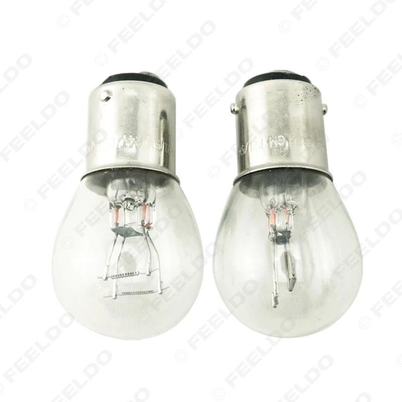 

FEELDO 30pcs 24V 1157 BAY15D P21/5W S25 Car Clear Glass Lamp Brake Tail Bulb Truck Bus Indicator Halogen Lamp #MX1690