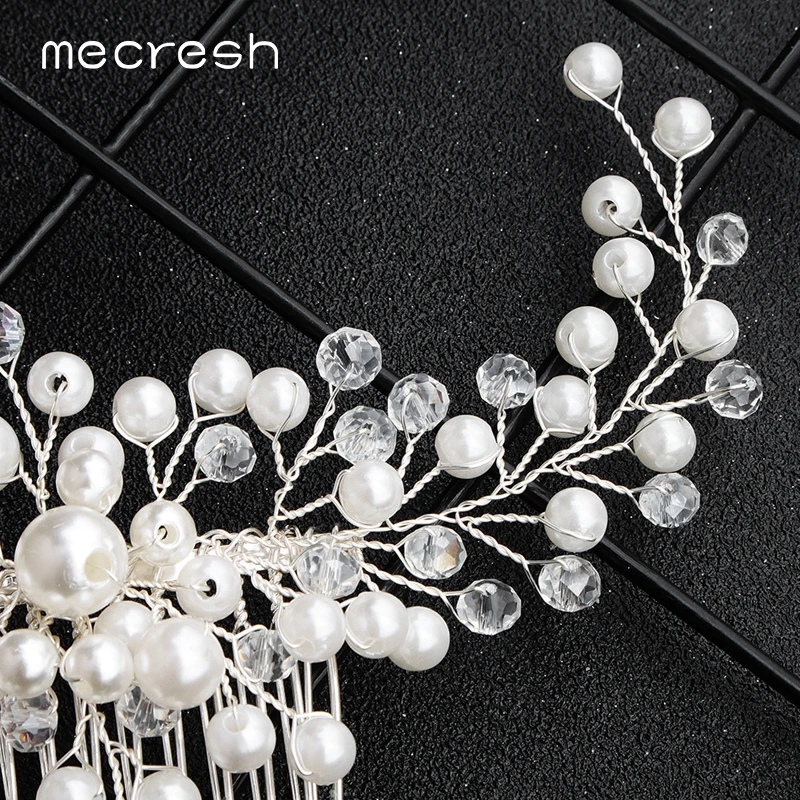 Mecresh свадебные гребни для волос с искусственным жемчугом девочек ювелирные