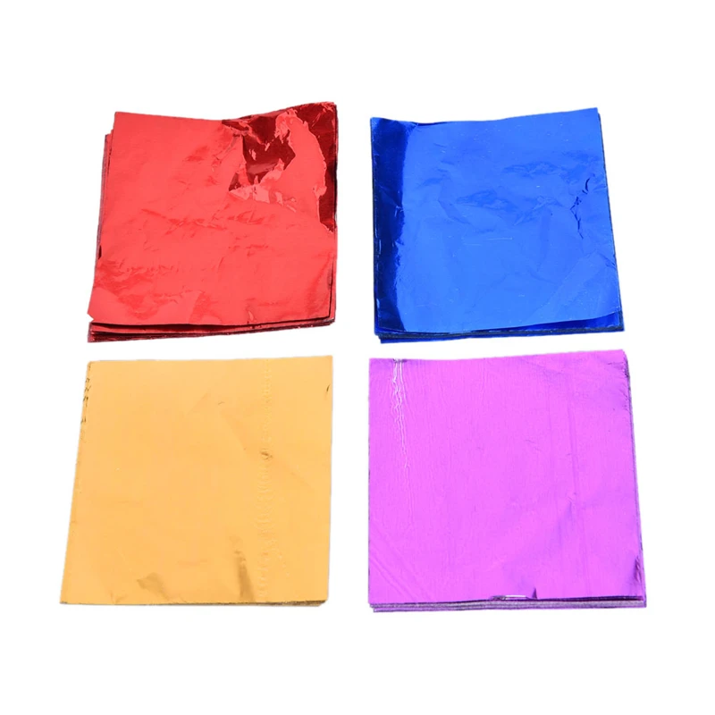 100 шт конфет Конфеты пакет фольга бумажная Фольга для шоколада на палочке обертки