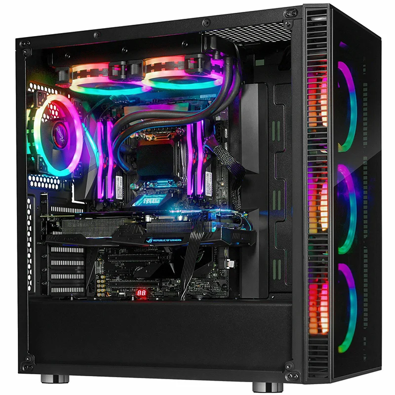 355*180*435 мм diy игровой компьютер RGB ПК Шасси в корпусе крышка боковое закаленное стекло геймер габинет computador ATX/micro-ATX/ITX