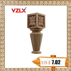 VZLX квадратная деревянная аппликация наклейки с резьбой угловой Onlay Неокрашенная мебель для винтажного домашнего декора двери шкафа украшения дома