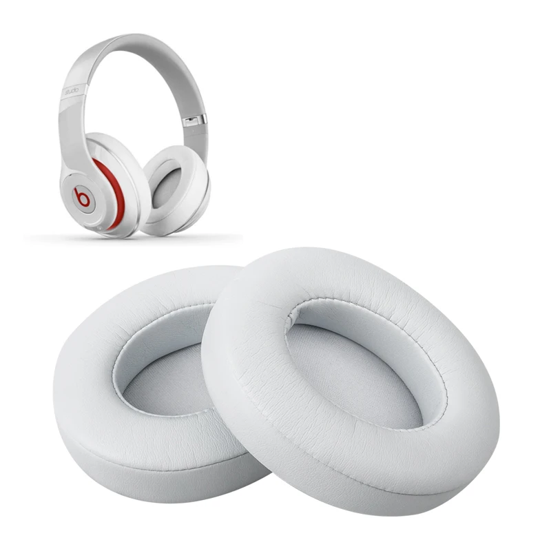 Белый 1 пара подушечек для наушников Beats, черный, белый, красный, сменная мягкая губка для наушников, подушечка для наушников Beats 2,0/3,0 - Цвет: Белый