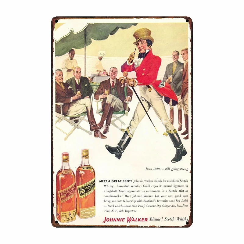 [WellCraft] johnnie walker виски металлический знак декор для вечевечерние паба бара фреска