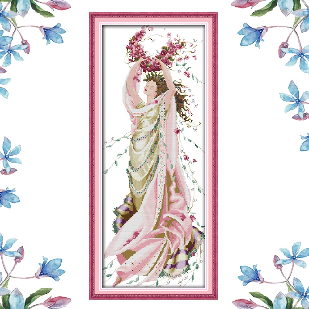NKF набор для домашнего декора Набор вышивки крестиком с феей роз|cross stitch kits|cross