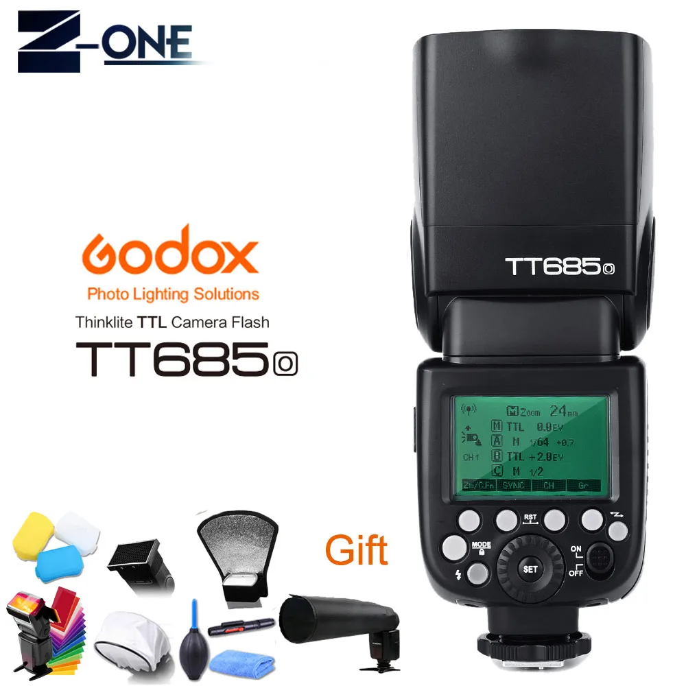 KIT 2 Godox TT685O 2,4G HSS ttl GN60 Вспышка Speedlite+ Xpro-O триггер передатчик Комплект для Olympus Panasonic+ Бесплатный подарок - Цвет: KIT 2