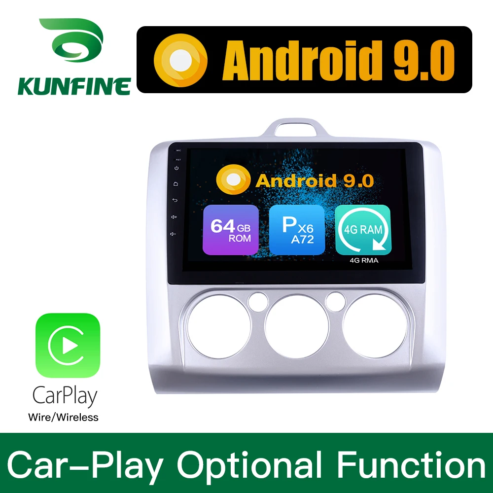 Android 9 0 Ram 4G Rom 64G PX6 Cortex A72 автомобильный DVD GPS мультимедийный плеер стерео для FORD Focus
