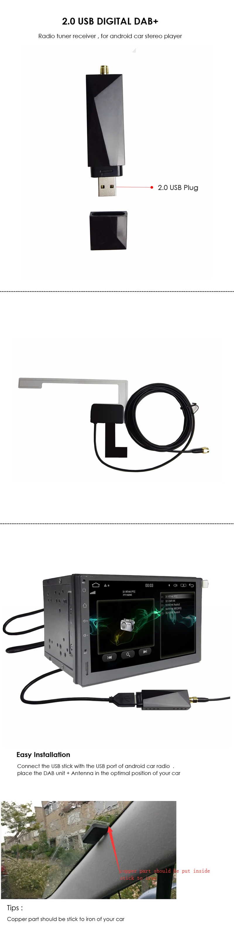 USB dab радио тюнер вставляемый приемник для Android автомобильный dvd-плеер с двумя цифровыми входами цифровой аудио вещания USB dab тюнер передатчик