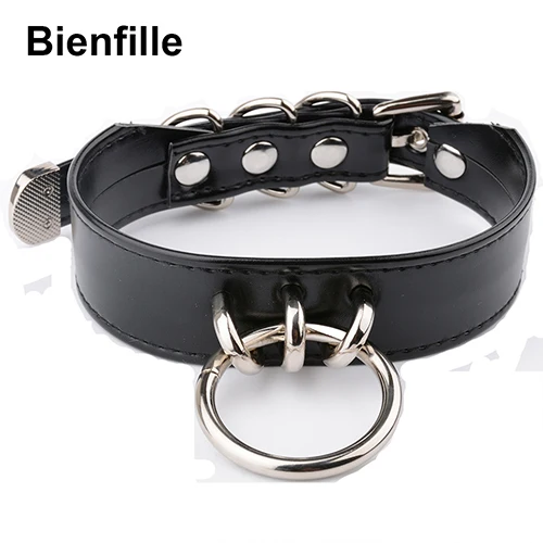 BlackSilver Готическая перевязь Goth Pastel, черный кожаный ошейник, панк, серебро, золото, круглый воротник, простой котенок, для женщин, для девочек, чокер - Окраска металла: BlackSilver