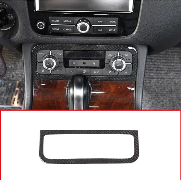 

Real Carbon Fiber Car Interior Auto Center Air Conditioning Decoration Frame Trim For Volkswagen 2011-2018 Accessories