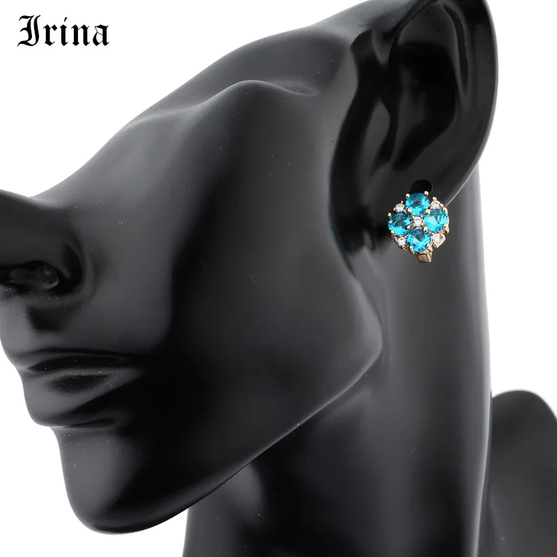 Серьги-кольца Irina с четырьмя листьями и клевером | Украшения аксессуары