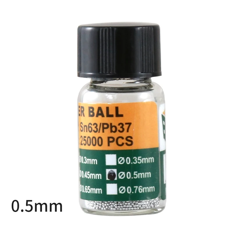 0.5mm Сварочные флюсы BGA реболлинг шарики(0,2 0,25 0,3 0,35 0,4 0,45 0,5 0,55 0,6 0,65) припоя BGA этилированного Для BGA паяльная Ремонт - Цвет: 0.5mm