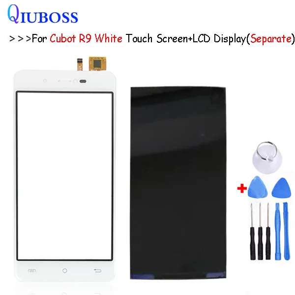 White Touch With LCD Для Cubot R9 ЖК-дисплей+ сенсорный экран протестированная дигитайзер стеклянная панель для Cubot r9 дисплей для телефона lcd s R9 Замена - Цвет: White Touch With LCD