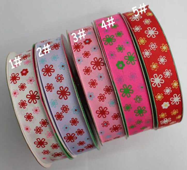 10mm Snowflake Printed Grosgrain Ribbon Rope+50Yds/roll Craft HairBow Wedding Decoration Accessories Gift packing Ribbon Cord