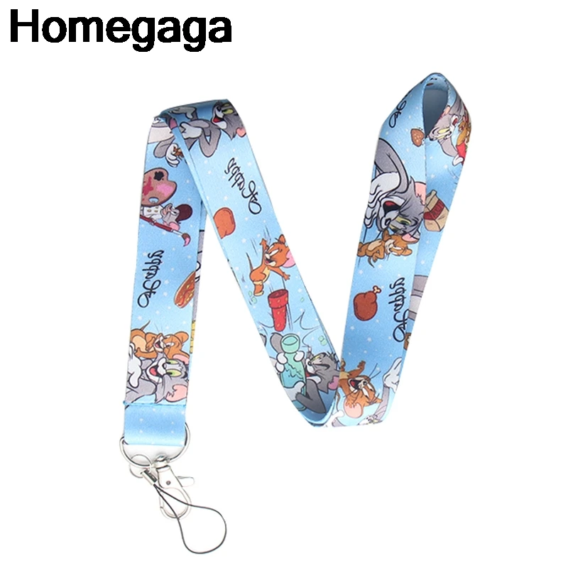 Homegaga брелок для ключей с котом и мышью ремешок идентификации по фильму шейные