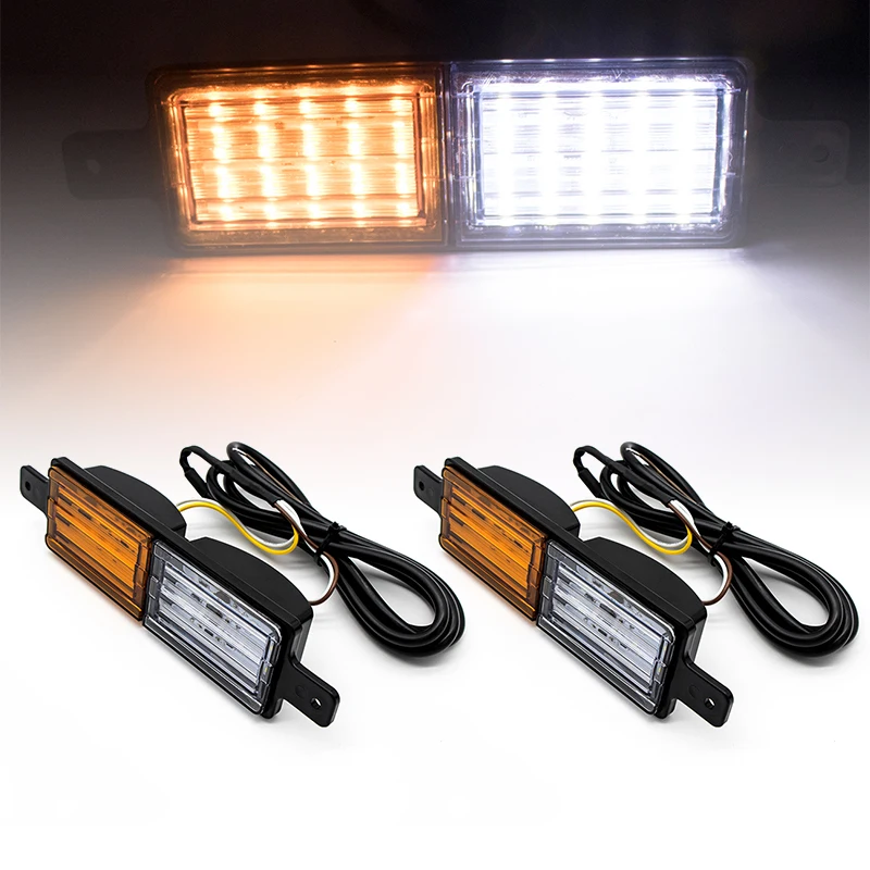 2 шт. белый + желтый 12 В/24 В передний индикатор светодиодный светильник для