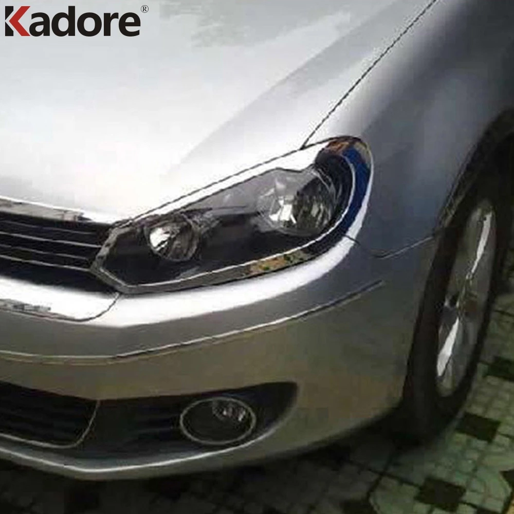 Для Volkswagen golf 6 MK6 2009- хромированный передний головной светильник, абажур, автомобильные декоративные фары Sheild аксессуары