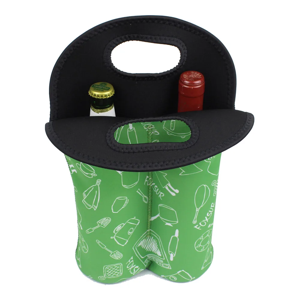 Сумка-тоут с двумя бутылками для вина неопреновый держатель бутылок вина/воды