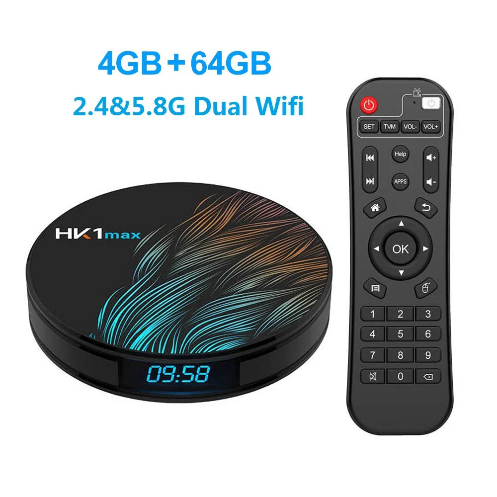 Only 4GB64GB HK1 Max Android tv Box Android 9,0 RK3318 Smart tv Box 4 Гб ОЗУ 64 Гб/128 ГБ Youtube 4K H.265 BT4.0 Play store Netflix медиаплеер - Цвет: Only 4GB64GB
