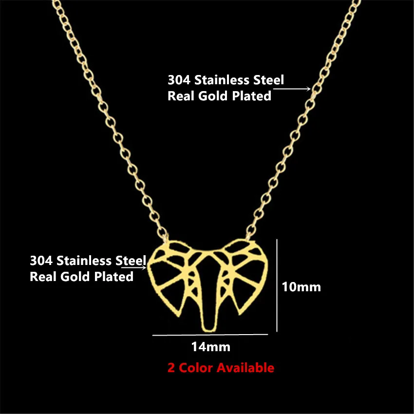 N00215 бохо бижутерия Оригами Слон Ожерелья Золото/Серебро Крошечный Крошечные