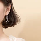 Женские серьги-подвески геометрической формы, из серебра 925 пробы