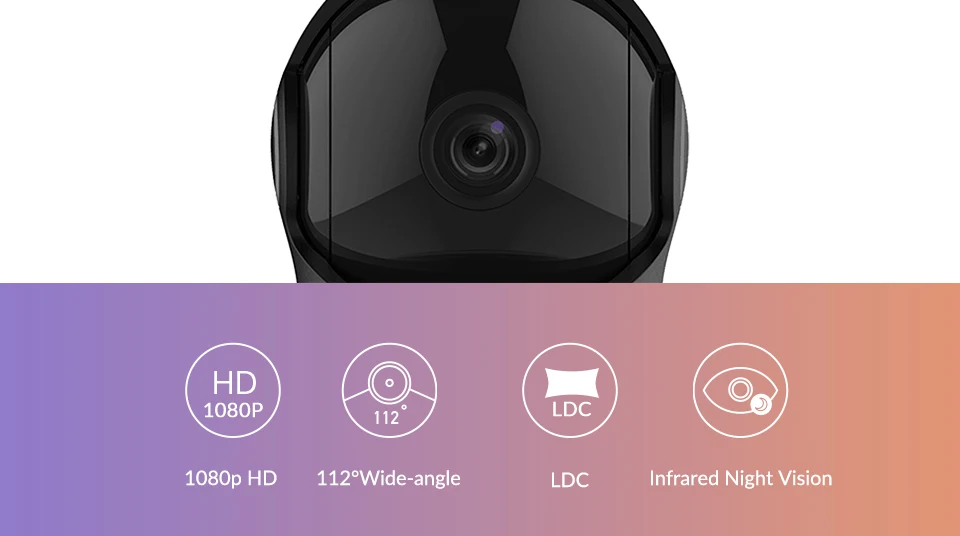 Купольная 1080p видеокамера YI Управление панорамированием и наклоном Двусторонняя аудиосвязь Отслеживание движения Baby