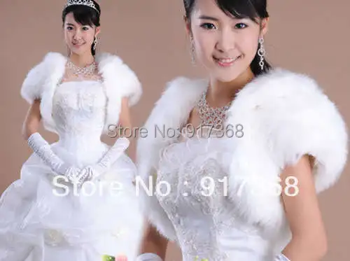 Free Shipping New ivory faux fur wrap shrug bolero coat bridal shawl wedding dress accessories bride | Свадьбы и торжества