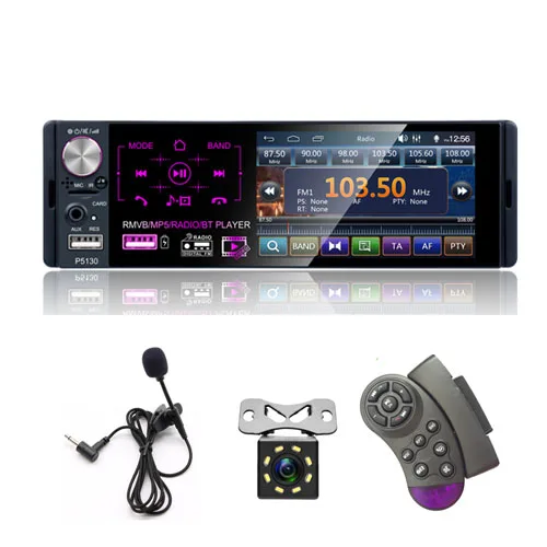 With 8 IR Camera Camecho 4," 1 Din автомобильное радио Bluetooth Сенсорный экран Авторадио RDS USB AUX MP5 видео плеер MP3 Авто аудио стерео камера заднего вида - Цвет: With 8 IR Camera
