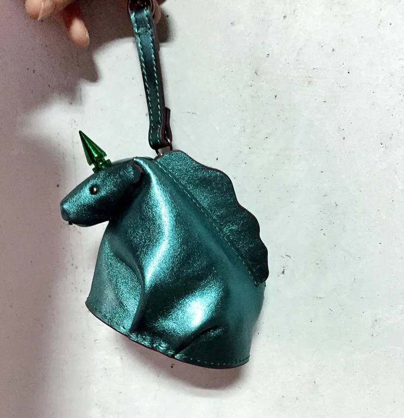Кошельки из натуральной кожи в форме животных ручной работы, Сумка с единорогом, милый кошелек для денег, кулон, подарок для подруги, мамы