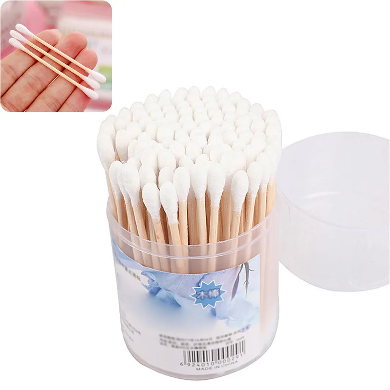 

Baby Individual Applicators Home Mascara Brush 1 Box Bamboo Cotton Swab Wood Sticks Soft Cotton Buds Ceaning of Ears Tampons