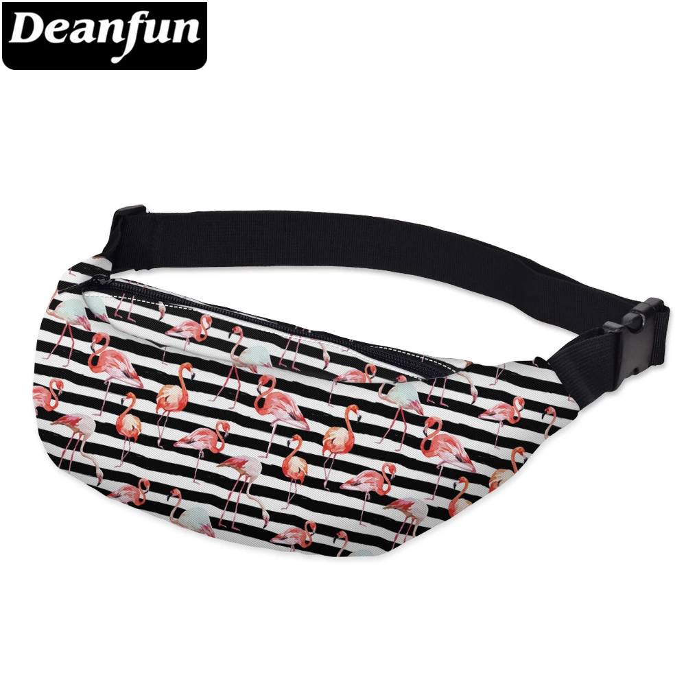 Женские поясные сумки Deanfun с 3D принтом в полоску и фламинго поясная сумка для