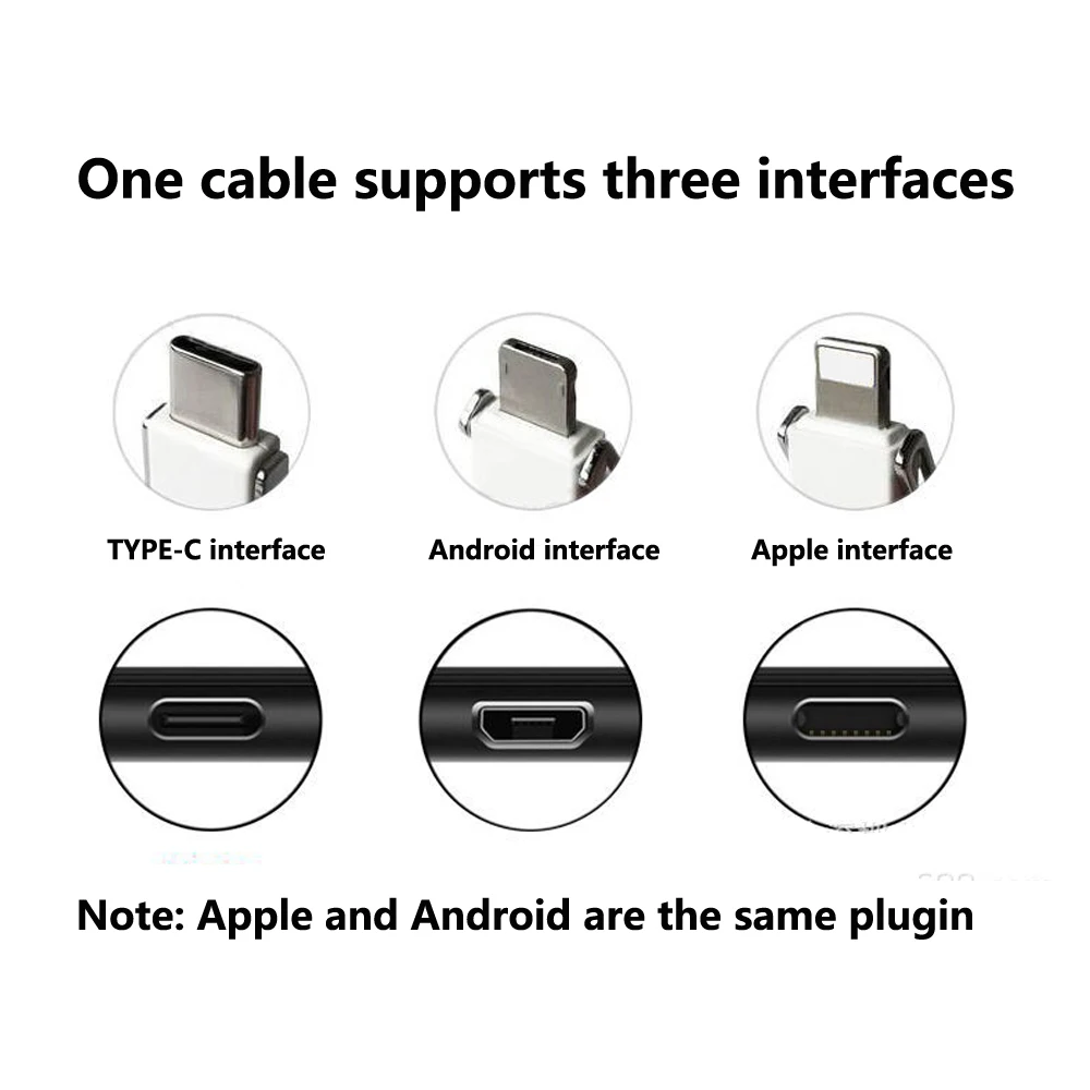3 в 1 USB C кабель Micro usb type IOS для осветительного кабеля IPhone XIAOMI samsung HUAWEI мини брелок