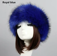 luxury brand russian cossack style faux fur headband for women furry hair band femme winter earwarmer earmuff topless hat ski