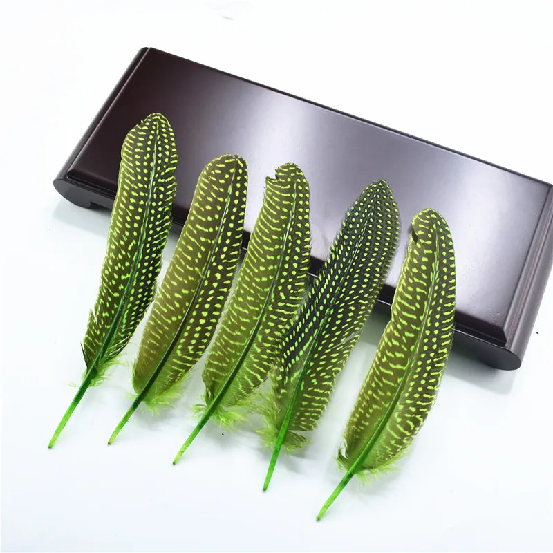 Apple Green Низкая цена 10 шт. 15-20 см красивый натуральный жемчуг курица Пятнистые Перья DIY ремесла украшения одежды Фазан Перья шлейфы - Цвет: Apple Green