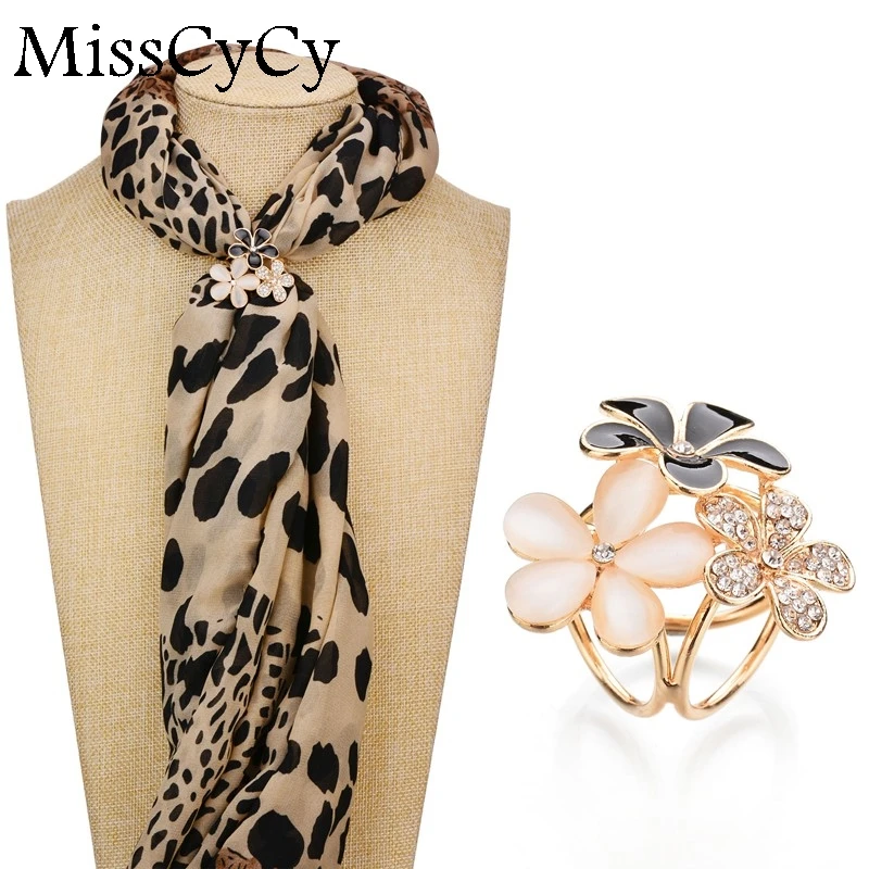 MissCyCy Женская трехциклическая брошь-зажим для шарфа золотого цвета с тремя