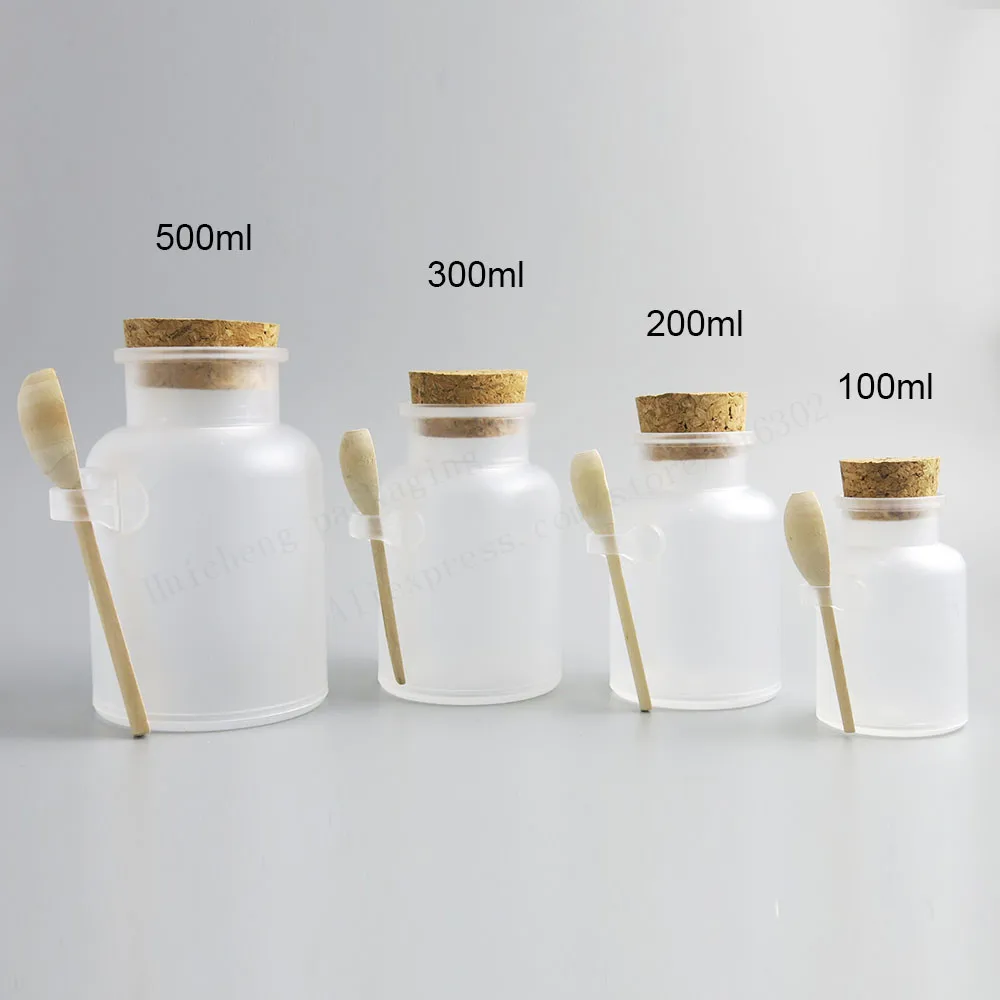 100 x Empty 100g 200g 300g 500g ABS Plastic bath salt Bottle 200ml powder plastic bottle with cork bath salt jar with wood spoon
100 x Empty 100g 200g 300g 500g ABS Plastic bath salt Bottle 200ml powder plastic bottle with cork bath salt jar with wood spoon
