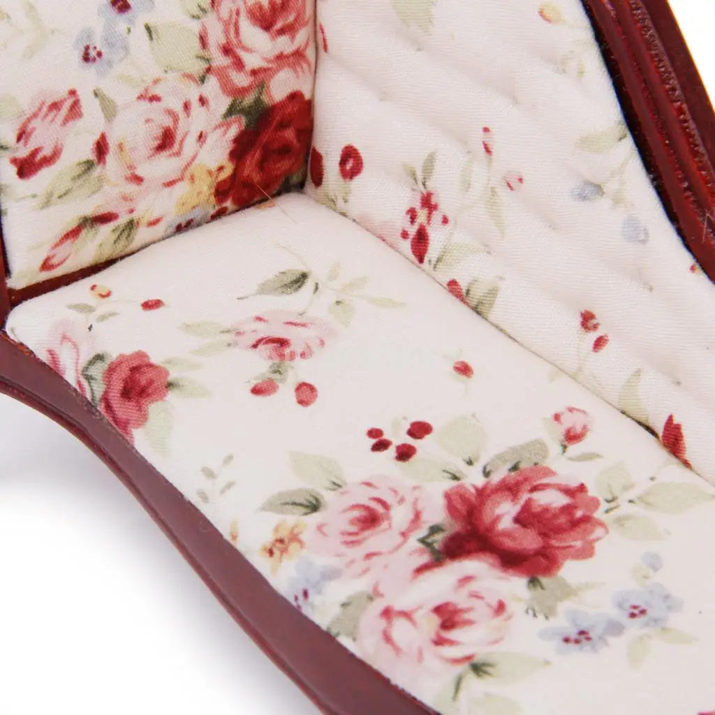 1/12 кукольный домик красное дерево реклайнер миниатюрное мебель хлопок | Игрушки