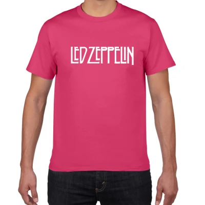 W434 fuchsia Led zeppelin, футболка в стиле хард рок, Мужская футболка в стиле хип-хоп, футболка в стиле фолк-рок, Мужская хлопковая футболка в стиле панк, летняя футболка, homme camisetas - Цвет: W434 fuchsia