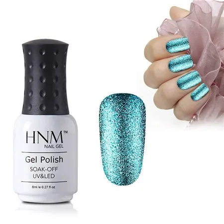 HNM Bling 8 мл УФ-гель для ногтей Блеск Платиновый замачиваемый Гель-лак краска Гель-лак праймер Полупостоянный лак - Цвет: 58008
