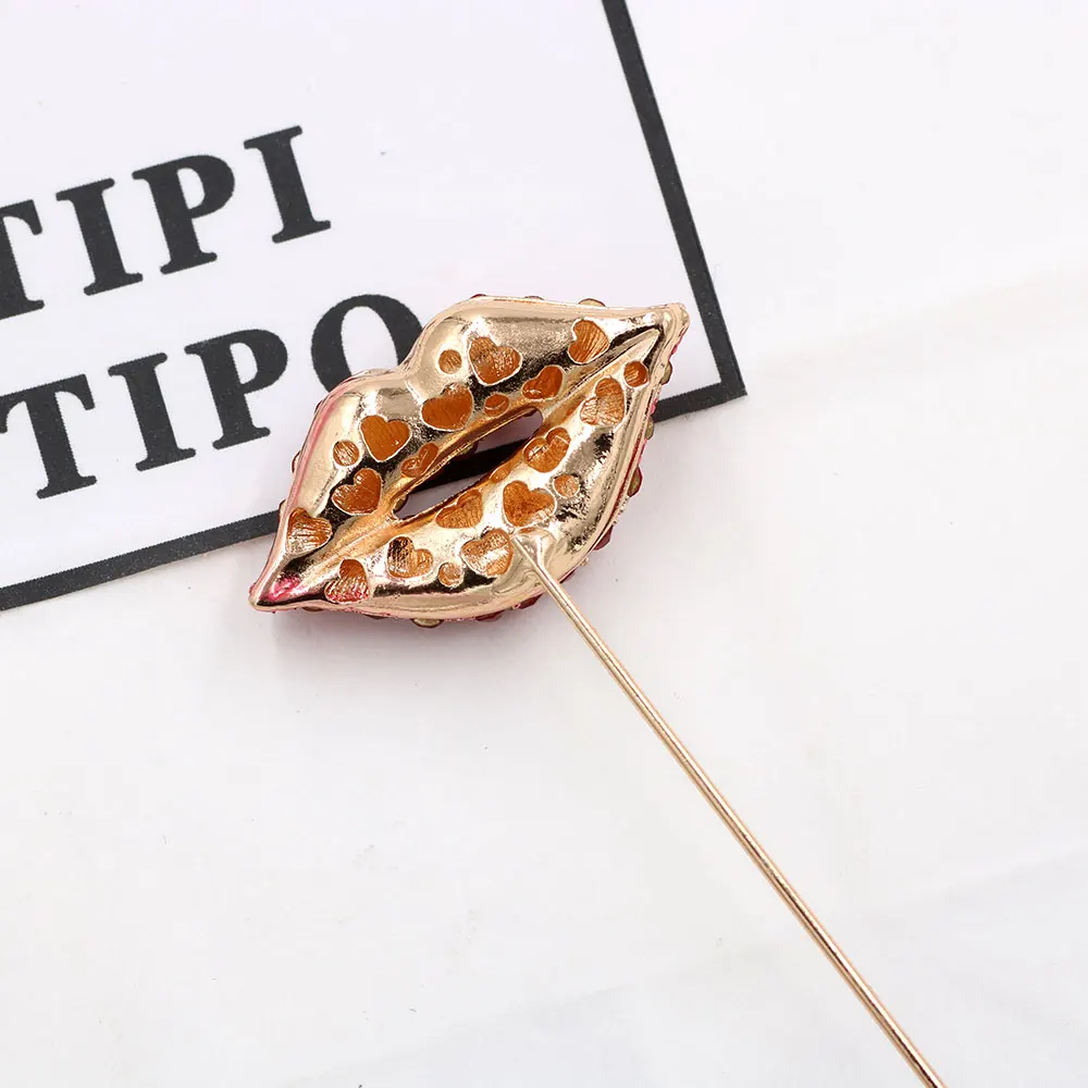 PULATU блестящие сексуальные броши для Rd губ булавки женщин эмалевая помада горный