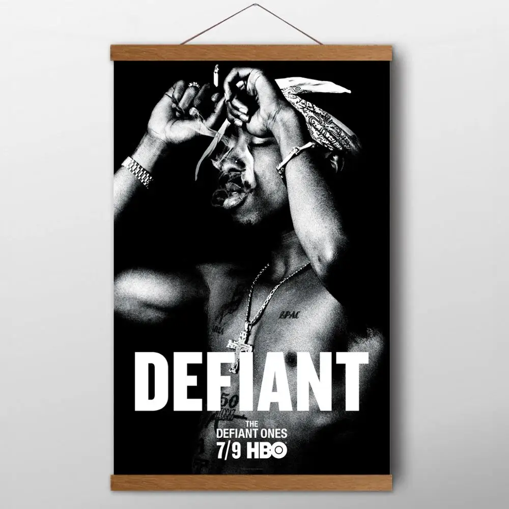 Рэпер 2Pac хип-хоп для черный и белый настенный художественный постер картина