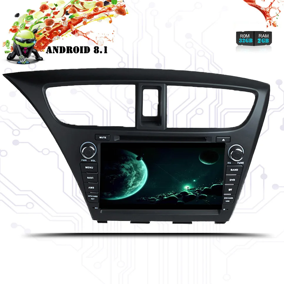 32G ROM Octa (8)-Core Android 8 1 автомобильный dvd-плеер для HONDA CIVIC Hatchback 2013-2015 аудио gps стерео
