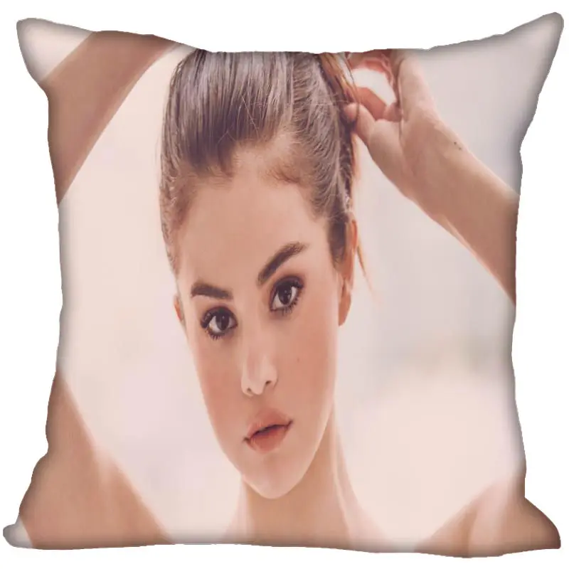 Новое поступление Selena Gomez наволочка для спальни для дома или офиса, декоративные наволочки квадратная Подушка на молнии чехлы атласные мягкие не выцветают - Цвет: 17