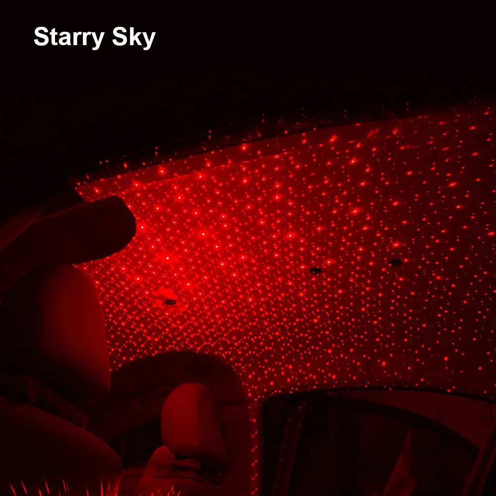 Constant Starry mode Мини 5 в USB светодиодный светильник для автомобиля, атмосферная звезда, DJ лазерный проектор, музыкальный звук, дистанционное управление, автомобильная потолочная метеорная лампа - Испускаемый цвет: Constant Starry mode
